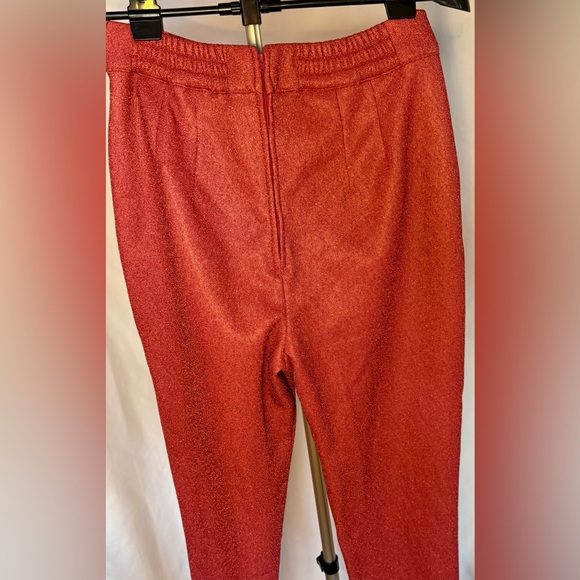 Vixen by Micheline Pitt Miss Kitty Cigarette Pants Pink Sparkle L NWT Rare - Picture 11 of 12